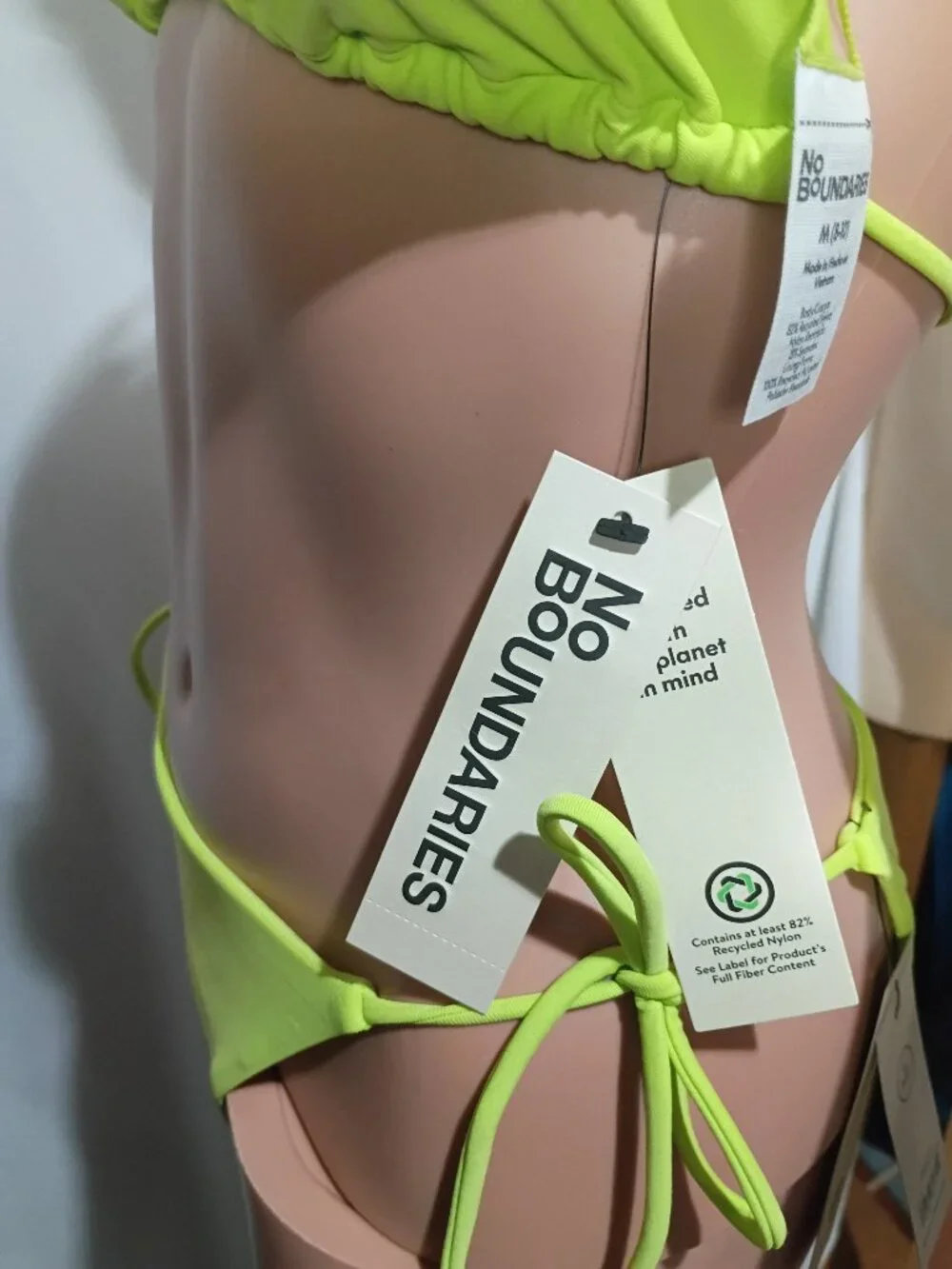 No boundaries chartruese cheeky high leg bikini M (8-10)